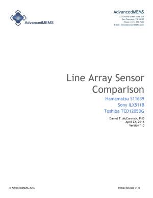 Line Array Sensor Comparison Hamamatsu S11639 Sony ILX511B Toshiba TCD1205DG