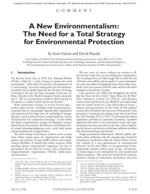 The Need for a Total Strategy for Environmental Protection
