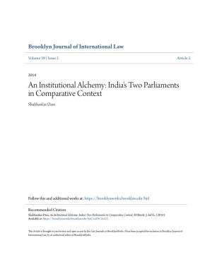 An Institutional Alchemy: India's Two Parliaments in Comparative Context Shubhankar Dam