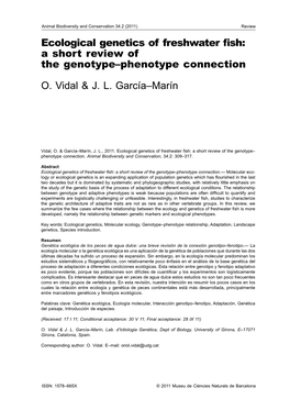 Ecological Genetics of Freshwater Fish: a Short Review of the Genotype–Phenotype Connection