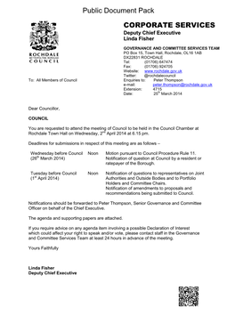 (Public Pack)Agenda Document for Council, 02/04/2014 18:15