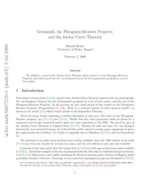 Groupoids, the Phragmen-Brouwer Property, and the Jordan Curve