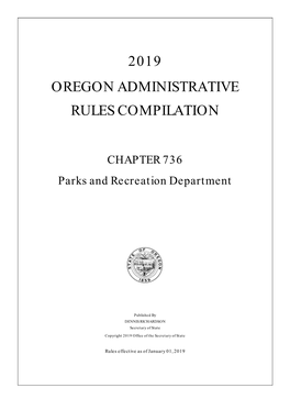 2019 Oregon Administrative Rules Compilation