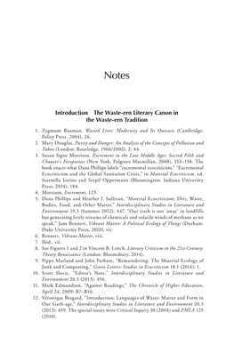 Introduction the Waste-Ern Literary Canon in the Waste-Ern Tradition