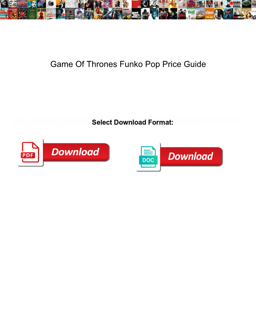 Game of Thrones Funko Pop Price Guide