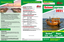 Ostsee-Express-Herrl.De Information/Reservierung/Ticketverkauf: WINKLER TOURISTIK Reisebüro Gbr Wolkensteiner Str