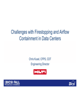 Firestopping and Airflow Containment in Data Centers