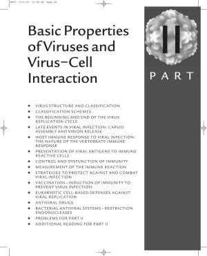 Basic Properties of Viruses and Virus–Cell Interaction