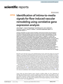 Identification of Intima-To-Media Signals for Flow-Induced Vascular Remodeling Using Correlative Gene Expression Analysis