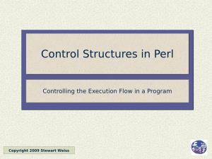 Control Structures in Perl
