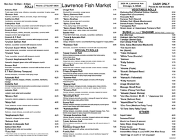 Lawrence Fish Menu