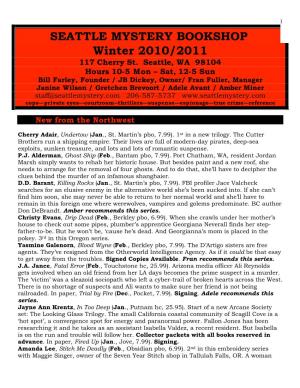 SEATTLE MYSTERY BOOKSHOP Winter 2010/2011 117 Cherry St