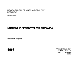 Mining Districts of Nevada