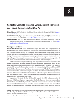 Managing Cultural, Natural, Recreation, and Historic Resources in Fort Ward Park