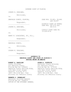 SUPREME COURT of FLORIDA JOSEPH R. SPAZIANO, Petitioner