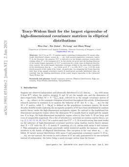 Tracy-Widom Limit for the Largest Eigenvalue of High-Dimensional