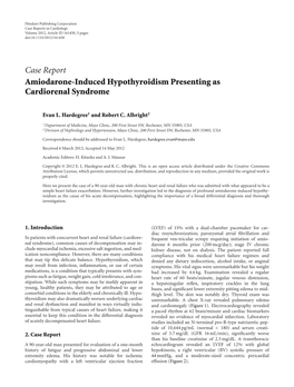 Amiodarone-Induced Hypothyroidism Presenting As Cardiorenal Syndrome