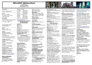 Ballyscullion) Parish Bulletin 23Rd March 2014 Third Sunday of Lent