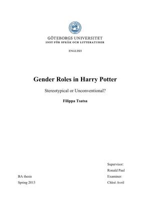 Gender Roles in Harry Potter
