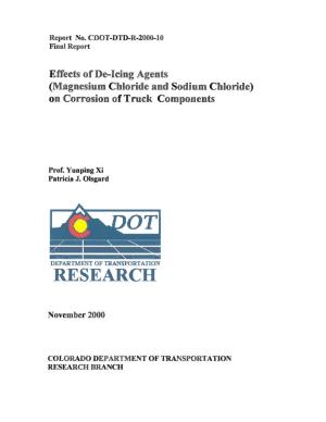 Effects of De-Icing Agents (Magnesium Chloride and Sodium Chloride) on Corrosion of Truck Components