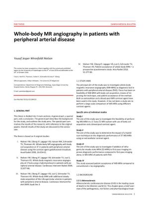 Whole-Body MR Angiography in Patients with Peripheral Arterial Disease