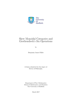 Skew Monoidal Categories and Grothendieck's Six Operations