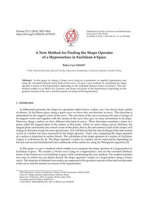 A New Method for Finding the Shape Operator of a Hypersurface in Euclidean 4-Space