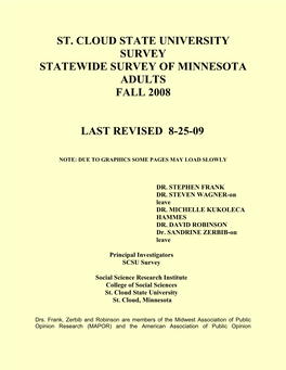 Fall 2008 Statewide Survey