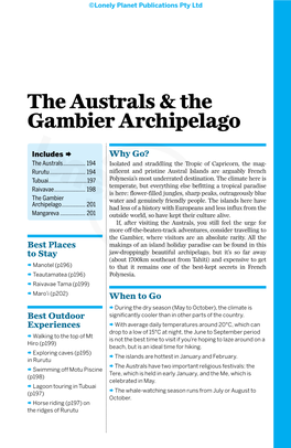 The Australs & the Gambier Archipelago