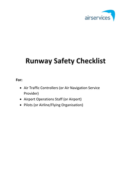 Runway Safety Checklist