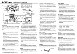 Dz185zero OPERATOR's MANUAL 2