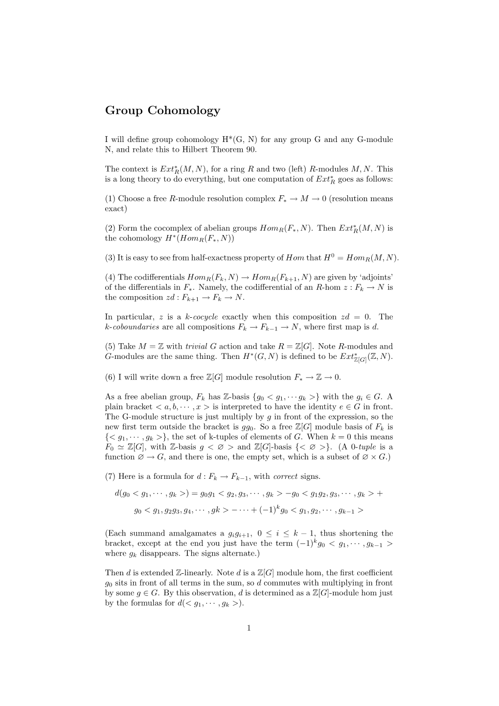 Group Cohomology