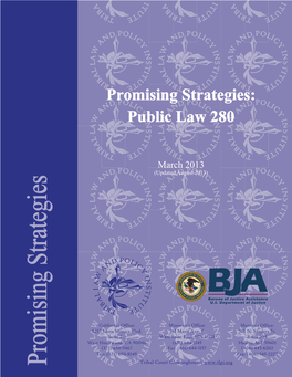 Promising Strategies: Public Law 280 March 2013 (Updated August 2013)