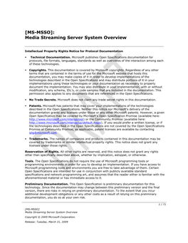 [MS-MSSO]: Media Streaming Server System Overview