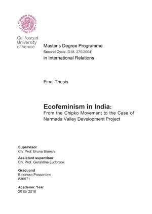 Ecofeminism in India: from the Chipko Movement to the Case of Narmada Valley Development Project