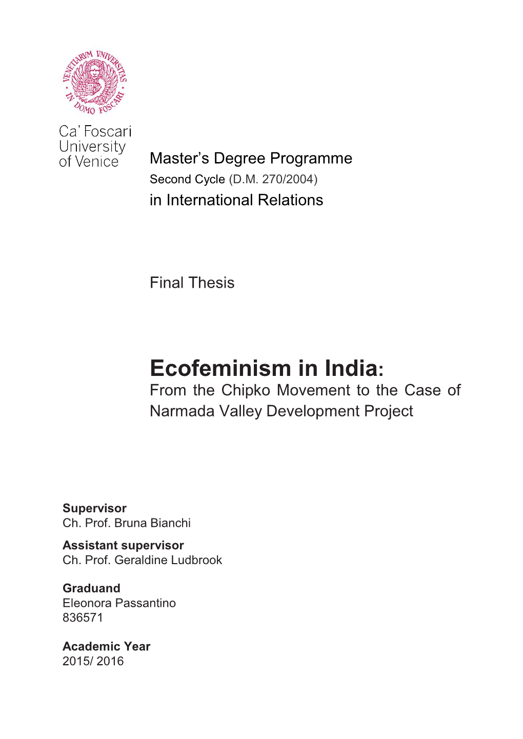 ecofeminism in india research paper