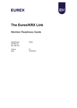 Eurex/KRX Link Member Readiness Guide