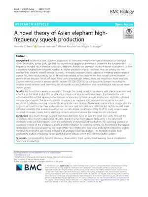A Novel Theory of Asian Elephant High-Frequency Squeak Production