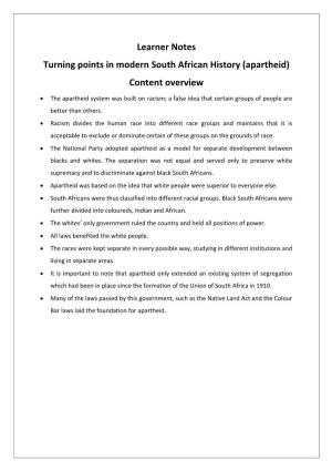 Apartheid) Content Overview