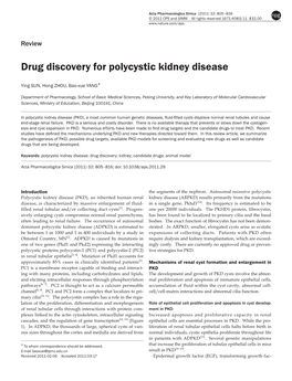 Drug Discovery for Polycystic Kidney Disease