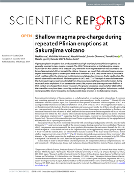 Shallow Magma Pre-Charge During Repeated Plinian Eruptions At