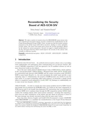 Reconsidering the Security Bound of AES-GCM-SIV