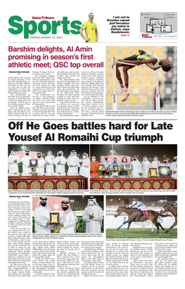 Off He Goes Battles Hard for Late Yousef Al Romaihi Cup Triumph