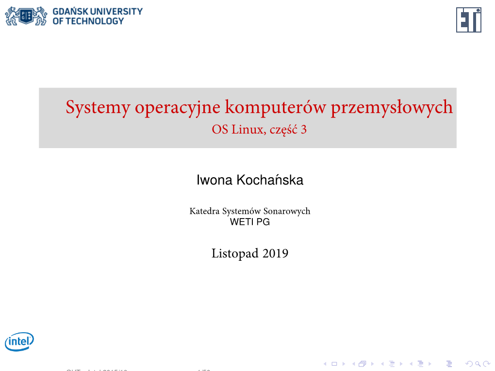 Systemy Operacyjne Komputerów Przemysłowych OS Linux, Część 3