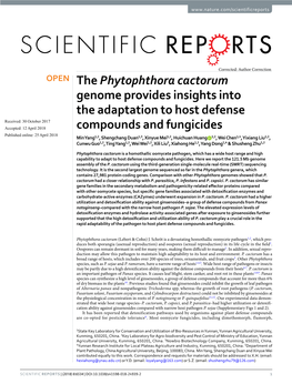 The Phytophthora Cactorum Genome Provides Insights Into The