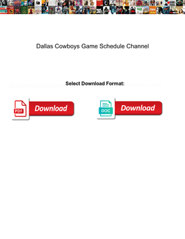 Dallas Cowboys Game Schedule Channel