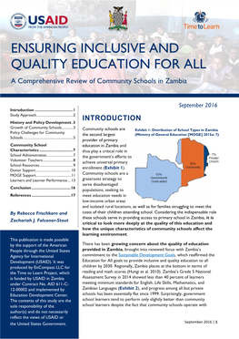 Ensuring Inclusive and Quality Education For