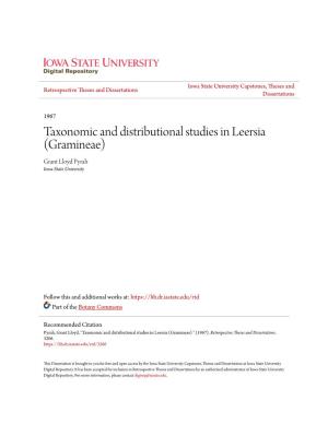 Taxonomic and Distributional Studies in Leersia (Gramineae) Grant Lloyd Pyrah Iowa State University