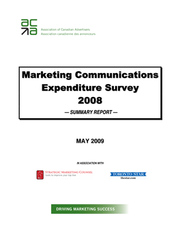 Marketing Communications Expenditure Survey 200 88