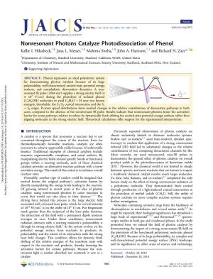 Nonresonant Photons Catalyze Photodissociation of Phenol Kallie I